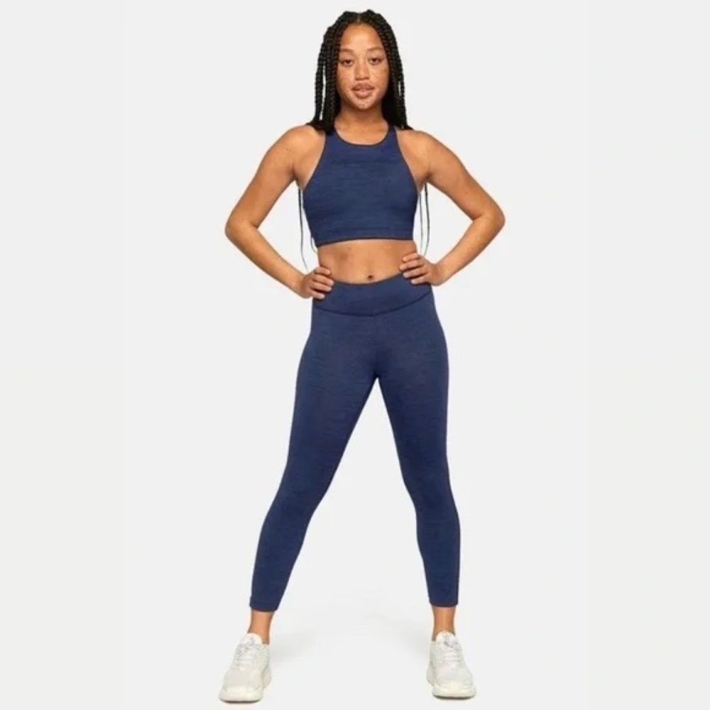 Outdoor Voices OV Matching Set Crop Top and Legging BUNDLE Blue Small